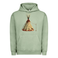 Pigment Oil Green teepe tipi Urban Hoodie - FaDigitalArtStudio
