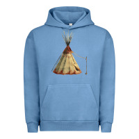 Pigment Pebble Blue teepe tipi Urban Hoodie - FaDigitalArtStudio
