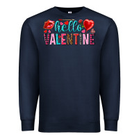 Navy Hello Valentine Premium Sweatshirt - HowdyJamesFarm