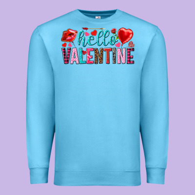 Hello Valentine Premium Sweatshirt Designed By Howdyjamesfarm