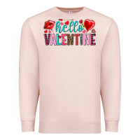 Pale Pink Hello Valentine Premium Sweatshirt - HowdyJamesFarm