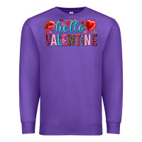 Purple Hello Valentine Premium Sweatshirt - HowdyJamesFarm