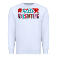 White Hello Valentine Premium Sweatshirt - HowdyJamesFarm