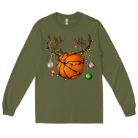 Army Green Basketball Horn Christmas Long Sleeve Tee - BundleAndBundleShop