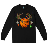 Black Basketball Horn Christmas Long Sleeve Tee - BundleAndBundleShop
