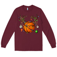 Burgundy Basketball Horn Christmas Long Sleeve Tee - BundleAndBundleShop