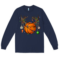 Navy Basketball Horn Christmas Long Sleeve Tee - BundleAndBundleShop