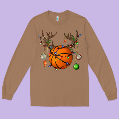 Basketball Horn Christmas Long Sleeve Tee Designed By Bundleandbundleshop