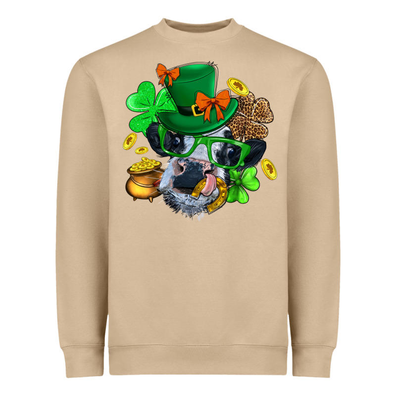 St. Patrick Cow Clover Heavyweight Sweatshirt by BundleAndBundleShop | Teevron