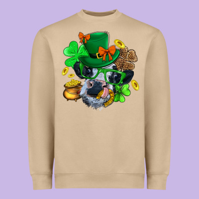 St. Patrick Cow Clover Heavyweight Sweatshirt Designed By Bundleandbundleshop
