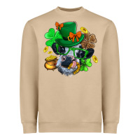 Mushroom St. Patrick Cow Clover Heavyweight Sweatshirt - BundleAndBundleShop