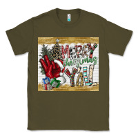 Army Green merry christmas y'all Classic Tee - CowhideDigitalArt