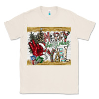 Natural merry christmas y'all Classic Tee - CowhideDigitalArt