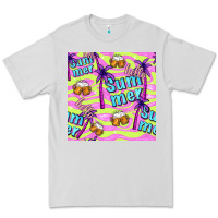 Dove Grey hello summer and beer seamless pattern Premium Tee - BundleAndBundleShop