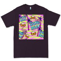 Plum hello summer and beer seamless pattern Premium Tee - BundleAndBundleShop