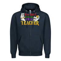 Navy You Can't Scare Me I'm a Teacher Zipper Hoodie - texasbilliewilder