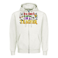 Oatmeal Heather You Can't Scare Me I'm a Teacher Zipper Hoodie - texasbilliewilder