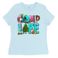 Baby Blue camp life Ladies Tee - AdoDesignShop