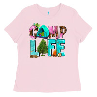 Bubblegum Pink camp life Ladies Tee - AdoDesignShop
