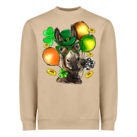 Mushroom St. Patricks Clovers With Donkey Heavyweight Sweatshirt - BundleAndBundleShop