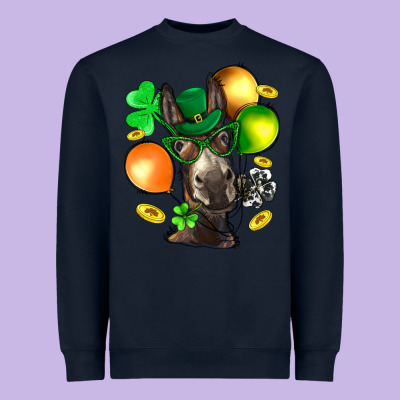 St. Patricks Clovers With Donkey Heavyweight Sweatshirt Designed By Bundleandbundleshop