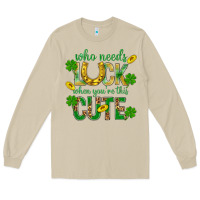 Mushroom Who Needs Luck When You're This Cute St. Patricks Long Sleeve Tee - BundleAndBundleShop