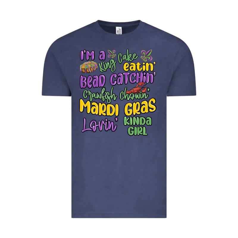I'm A King Cake Eatin' Mardi Gras Lovin' Kinda Gir Vintage Tee by MaliasSmallBusiness | Teevron