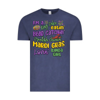 Vintage Denim i'm a king cake eatin' mardi gras lovin' kinda gir Vintage Tee - MaliasSmallBusiness