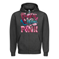 Charcoal Heather Queens wear pink Breast Cancer Zipper Hoodie - NancyCooperArtShop