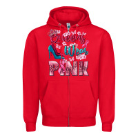Red Queens wear pink Breast Cancer Zipper Hoodie - NancyCooperArtShop