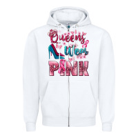 White Queens wear pink Breast Cancer Zipper Hoodie - NancyCooperArtShop