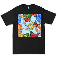Black summer and leaf seamless pattern Premium Tee - BundleAndBundleShop