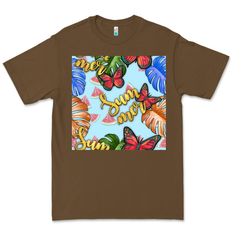 Summer And Leaf Seamless Pattern Premium Tee by BundleAndBundleShop | Teevron
