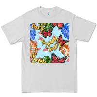 Dove Grey summer and leaf seamless pattern Premium Tee - BundleAndBundleShop