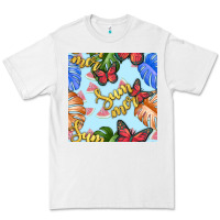 White summer and leaf seamless pattern Premium Tee - BundleAndBundleShop
