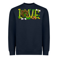 Navy St. Patrick's Day love dog paw Heavyweight Sweatshirt - BundleAndBundleShop