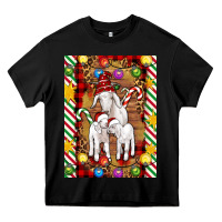 Black Christmas goat family Heavy Core Tee - Artiststas