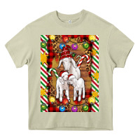 Mossy Christmas goat family Heavy Core Tee - Artiststas
