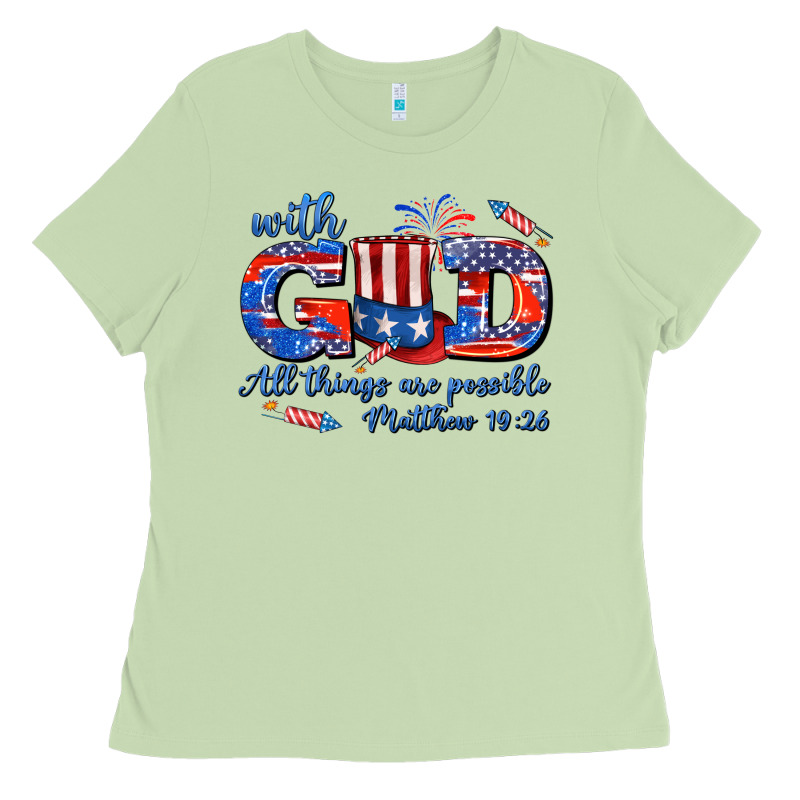 With God All Things Are Possible Usa Ladies Tee by AdoDesignShop | Teevron