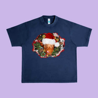 Christmas Heifer Urban Heavy Tee Designed By Adodesignshop