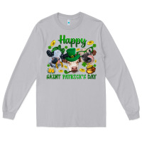 Moon Dust Happy Saint Patrick'S Day With Clover Long Sleeve Tee - BundleAndBundleShop