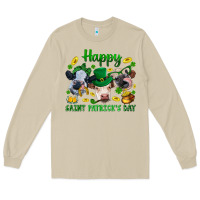 Mushroom Happy Saint Patrick'S Day With Clover Long Sleeve Tee - BundleAndBundleShop