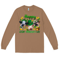 Toasted Coconut Happy Saint Patrick'S Day With Clover Long Sleeve Tee - BundleAndBundleShop