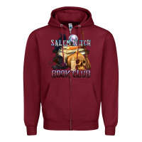 Burgundy Salem Witch Book Club Zipper Hoodie - texasbilliewilder
