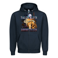 Navy Salem Witch Book Club Zipper Hoodie - texasbilliewilder