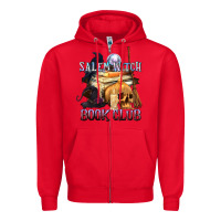 Red Salem Witch Book Club Zipper Hoodie - texasbilliewilder