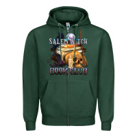 Sports Green Salem Witch Book Club Zipper Hoodie - texasbilliewilder