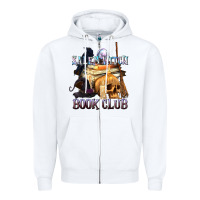 White Salem Witch Book Club Zipper Hoodie - texasbilliewilder
