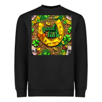 Black St. Patricks good luck with cow digital paper Heavyweight Sweatshirt - BundleAndBundleShop