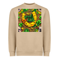 Mushroom St. Patricks good luck with cow digital paper Heavyweight Sweatshirt - BundleAndBundleShop